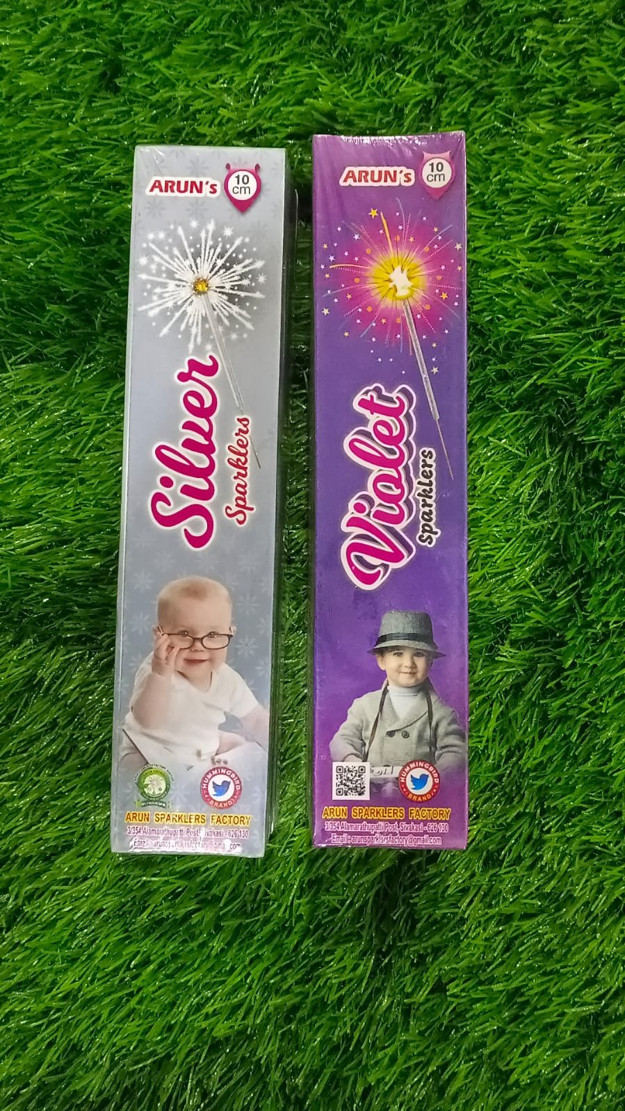 10 Cm Sparklers Blue / Violet / Silver